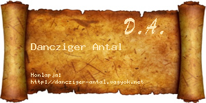 Dancziger Antal névjegykártya